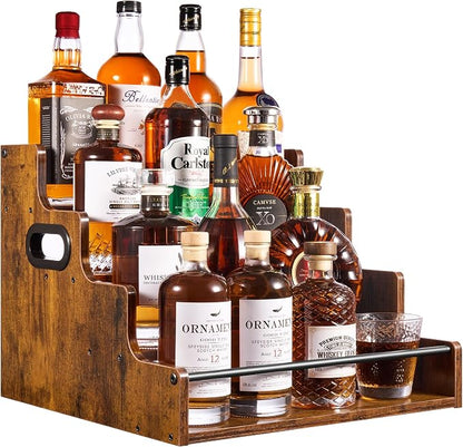 4-Tier Liquor Bottle Display Shelf, Coffee Syrup Rack Organizer, Water Bottle by Unknown
