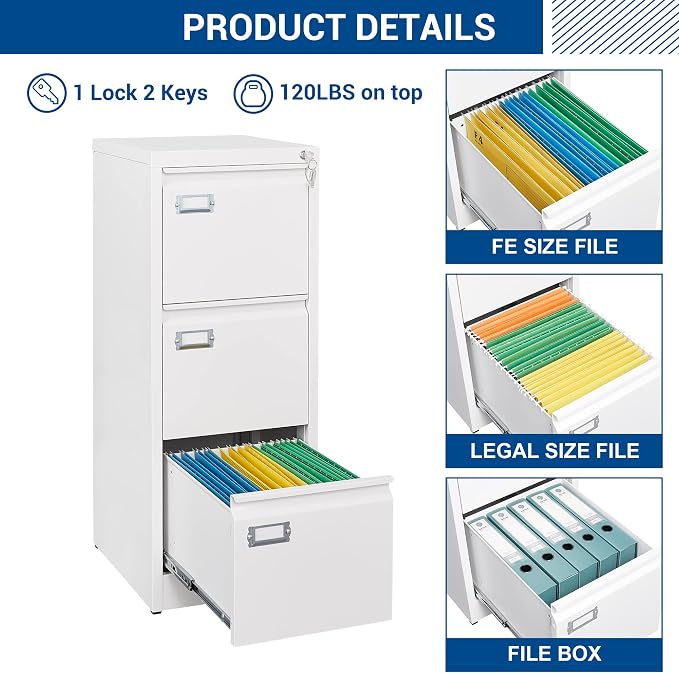 3 Drawers Vertical File Cabinets - Image 8