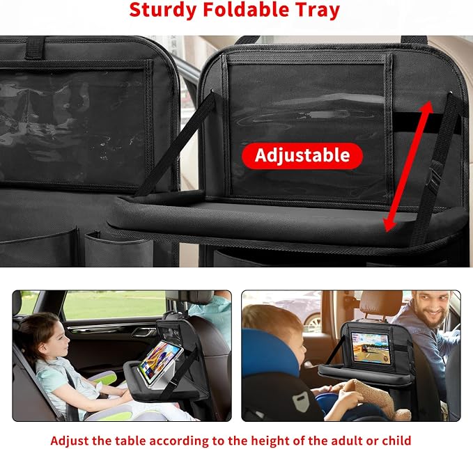 Car Backseat Organizer with Tablet Holder, 6 Storage Pockets Seat Back - Image 4