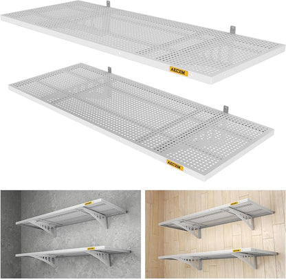 2-Pack 1.64x4ft Adjustable Garage Wall Shelving 560lbs Load Capacity Heavy Duty by AECXM