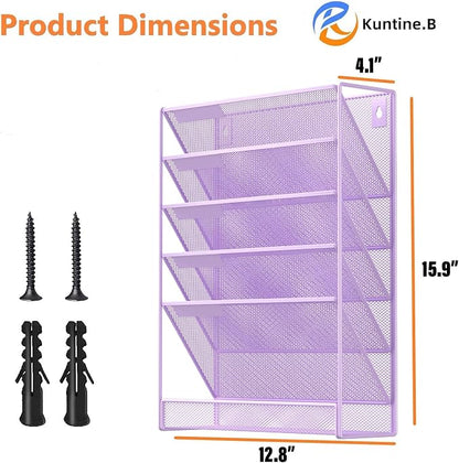 Kuntine.B Wall File Organizer Office Hanging Magazine Holder Wall File Organizer - Image 2