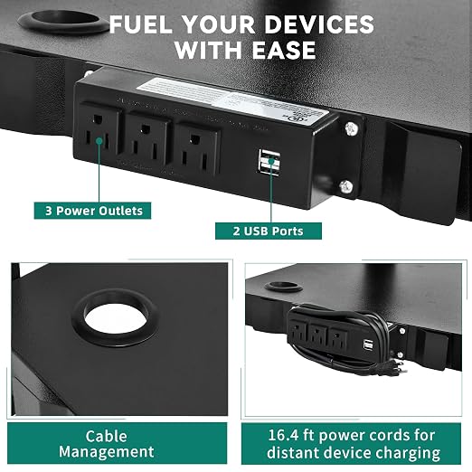 YITAHOME AV Cart on Wheels, 3-Shelf Metal Presentation Utility Cart - Image 6