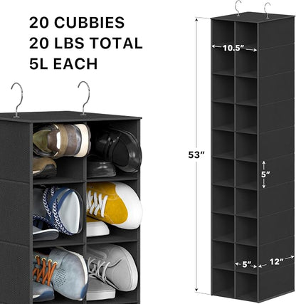 Simple Houseware 20 Section Shelves Hanging Shoes Organizer Holder - Image 3