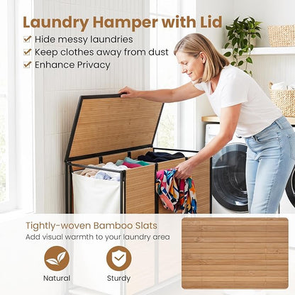 Giantex Laundry Hamper Sorter 3 Section - Image 8