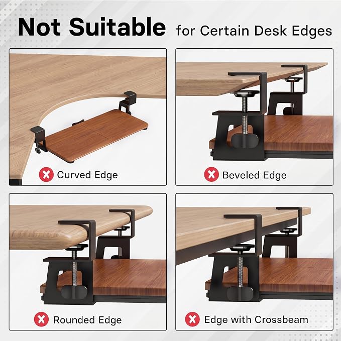 BONTEC KMT01 Under Desk Keyboard Tray, Pull-Out Keyboard & Mouse Platform - Image 6