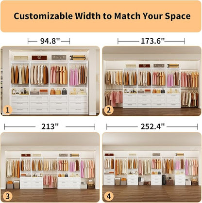 Closet System Sets of 4, 8FT-21FT Customizable Closet Organizer System - Image 3