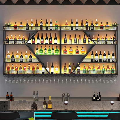 79inch Metal Wine Rack Wall Mounted, Modern Wine Storage Rack Wall Mounted - Image 7
