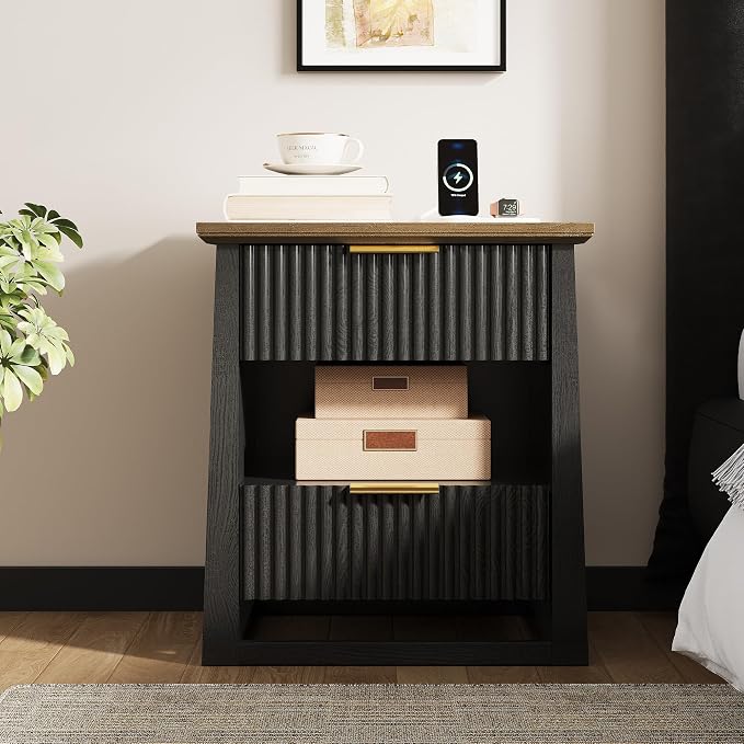 HIFYOBRO Fluted Nightstands by HIFYOBROUS