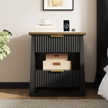 HIFYOBRO Fluted Nightstands by HIFYOBROUS