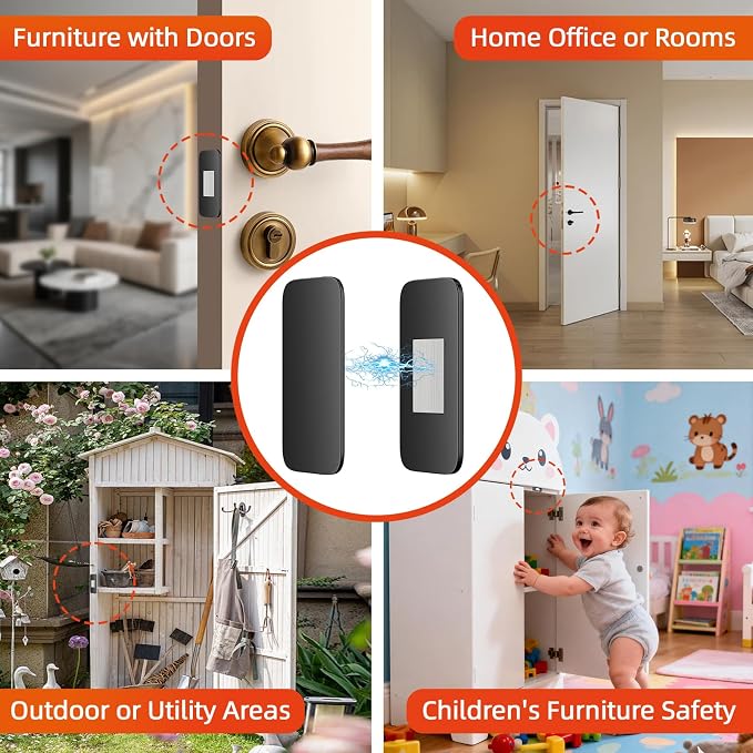 6 Pack No Drill Cabinet Magnetic Catch Black, Jiayi Ultra Thin Cabinet Door - Image 8