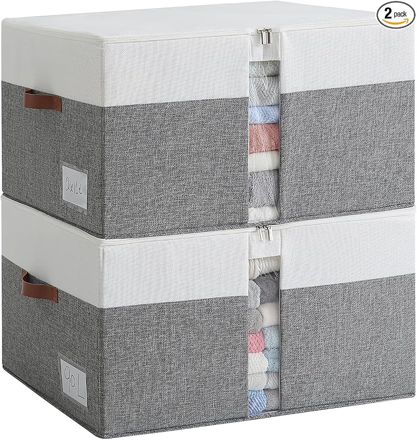 Reinforced LARGE Blanket Storage Baskets by Coorganisers