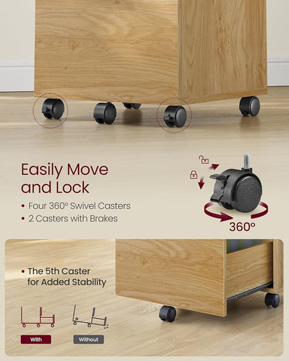 VASAGLE 2-Drawer File Cabinet, Small Rolling Filing Cabinet - Image 6