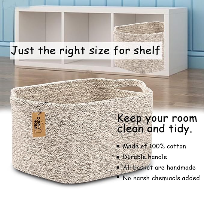 COMFY-HOMI 3PACK Cotton Rope Woven Basket - Image 6