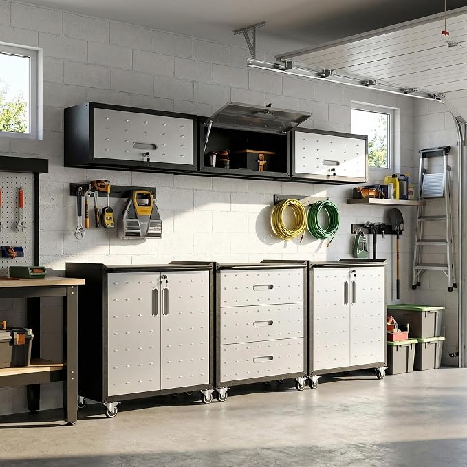 Garage Cabinet System | Heavy Duty Steel All-in-One Modular Garage Cabinet Set - Image 7