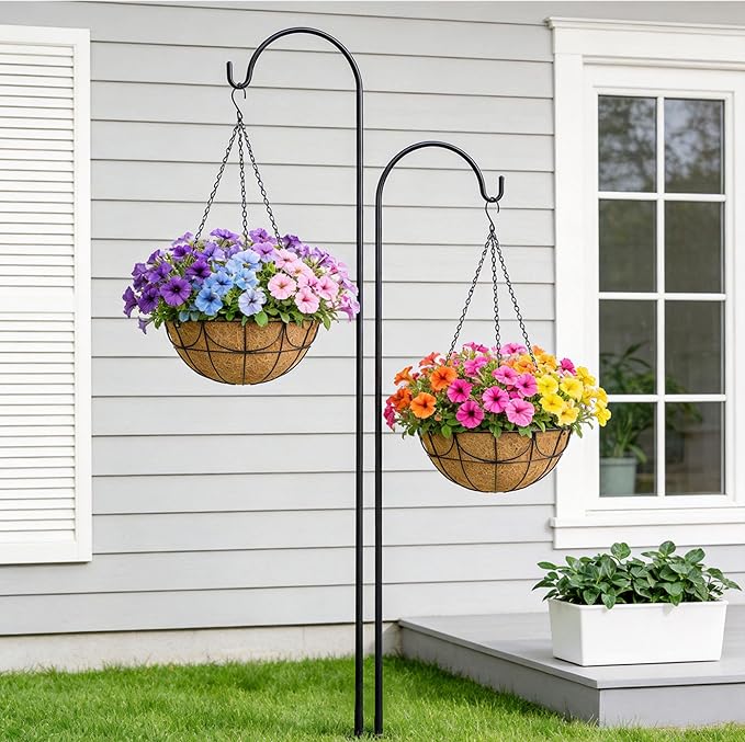 12 Inch 4 Pack Hanging Baskets Planters - Image 5