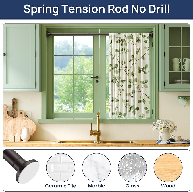 ENJOYBASICS 1" Bronze Shower Curtain Rod, 30-52" Adjustable, Secure Tension | - Image 5
