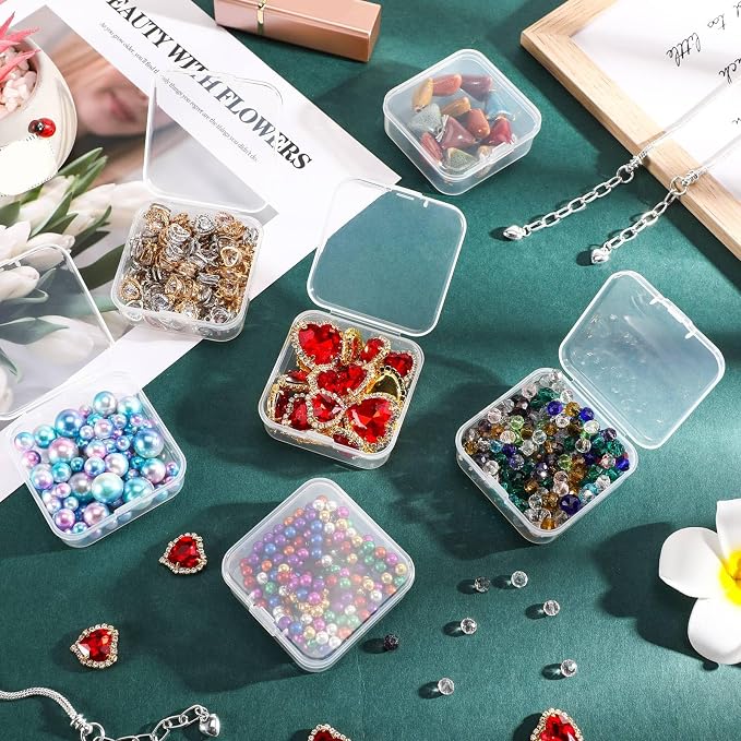 Jetec 18 Pieces Mini Plastic Clear Beads Storage Containers Box - Image 5