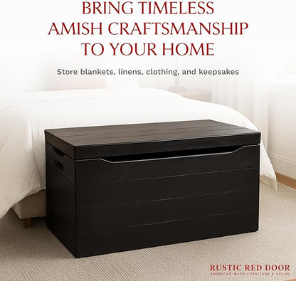 Amish Made Wooden Storage Chest Trunk Box - Image 4