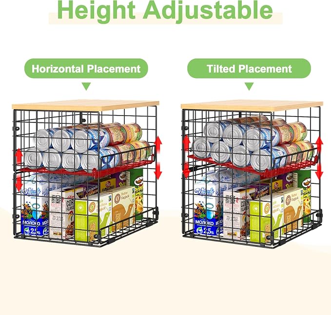4 Pack Stackable Wire Baskets for Pantry Organizers and Storage, Pantry Baskets - Image 4