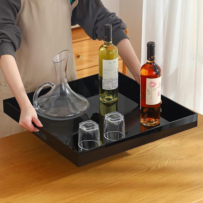 Black Oversize Acrylic Serving Tray - Image 7