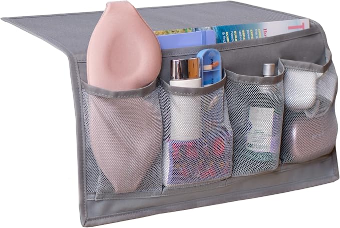 Houseify Slumber & Stow Hanging Bedside Caddy Organizer, 5 Pockets | Bed caddy by Houseify