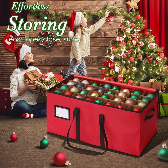 Christmas Decoration Organizer Ornament Holder Village Storage Chest Box，Tree - Image 6