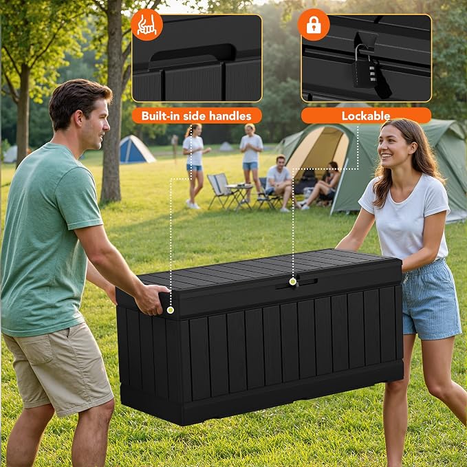 78 Gallon Deck Box Outdoor Indoor Waterproof Storage Box - Image 5