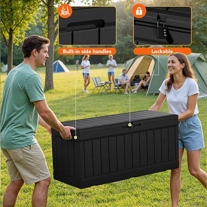 78 Gallon Deck Box Outdoor Indoor Waterproof Storage Box - Image 5