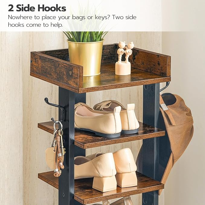 HOOBRO Vertical Shoe Rack for Front Door Entryway, 7 Tier Wooden Shoe Storage - Image 5