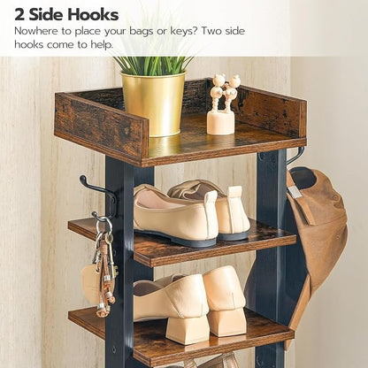 HOOBRO Vertical Shoe Rack for Front Door Entryway, 7 Tier Wooden Shoe Storage - Image 5