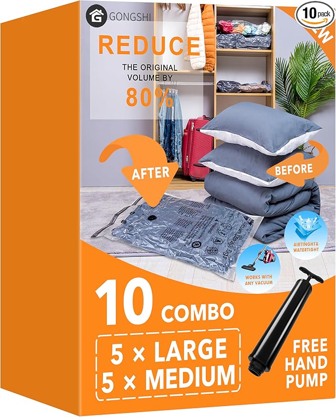 GONGSHI Vacuum Storage Bags, Space Saver Seal Bags by GONGSHI