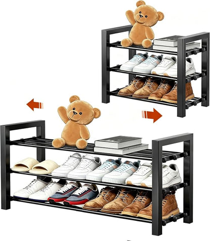 Upgraded 3-Tier Expandable Shoe Rack, Adjustable Shoe Shelf Storage Organizer by HDDTTZFURNITUREMAKEYOURDALIYLIVEBETTERANDBETTER