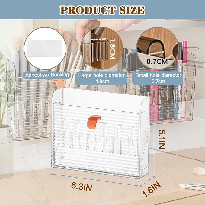 Wall-mounted Makeup Organizers, 16-Slot Eyeliner Lip Liner Organizer Holder - Image 7