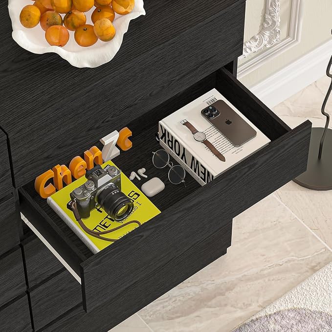 furtble 5 Drawer Dresser, 43.6" Tall Black Dressers - Image 6