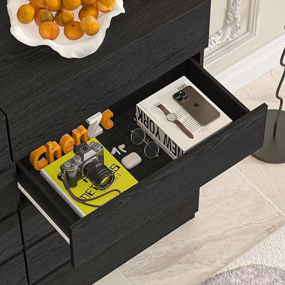 furtble 5 Drawer Dresser, 43.6" Tall Black Dressers - Image 6