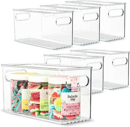 primebox Plastic Food Storage 6 Pack Clear Container Bin by primebox