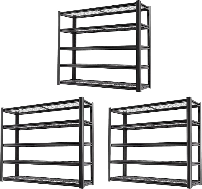 62" W x 24" D x 72" H Garage Shelving Heavy Duty Metal Shelving 5000LBS Storage by LIJIUHOME