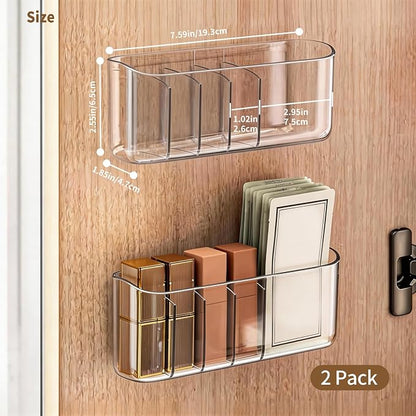 PAVSTINE 2 Pack Adhesive Medicine Cabinet Organizer, No Drilling Narrow - Image 2