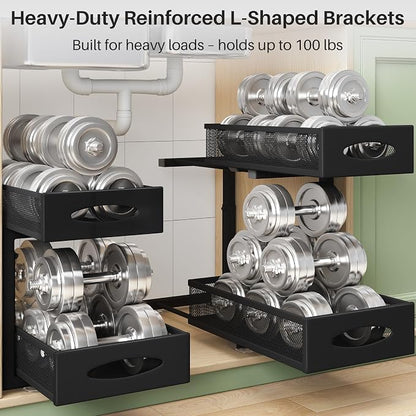 Under Sink Organizer, 2 Tier Pull out Cabinet Organizer Baskets - Image 5