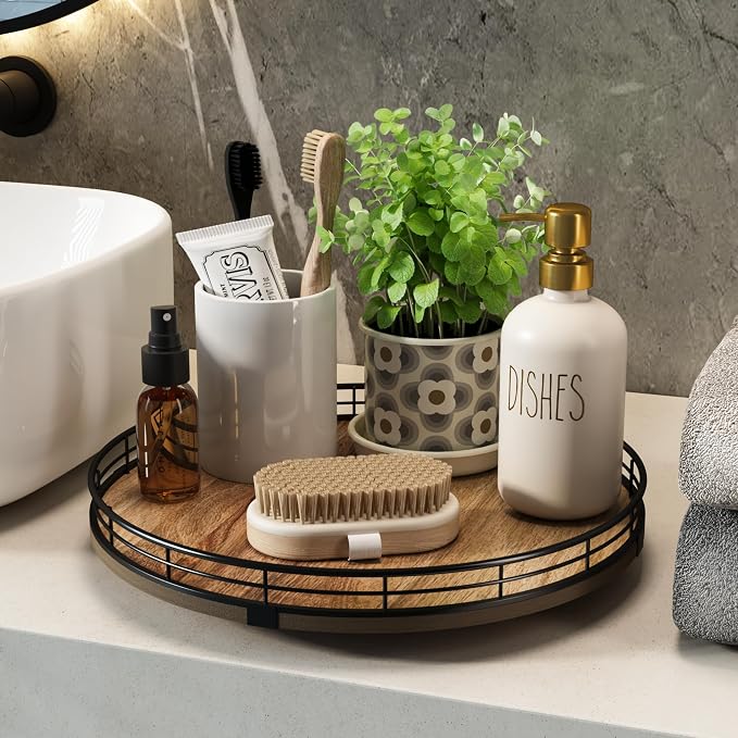 Acacia Wood 12" Lazy Susan Turntable Organizer - Image 5