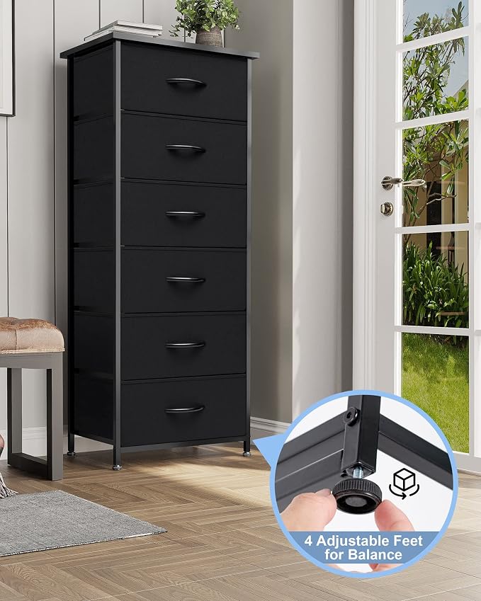 Tall 6-Drawer Fabric Dresser Tower - Image 9