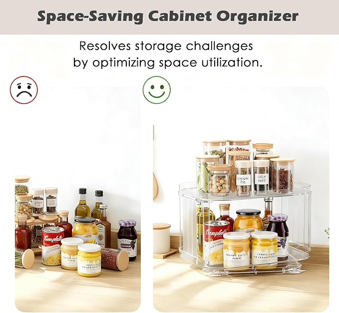 FIRJOY Lazy Susan Organizer for Cabinet, Countertop - Image 3