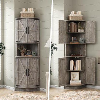 Vabches 64.8" Tall Farmhouse Corner Cabinet - Image 8