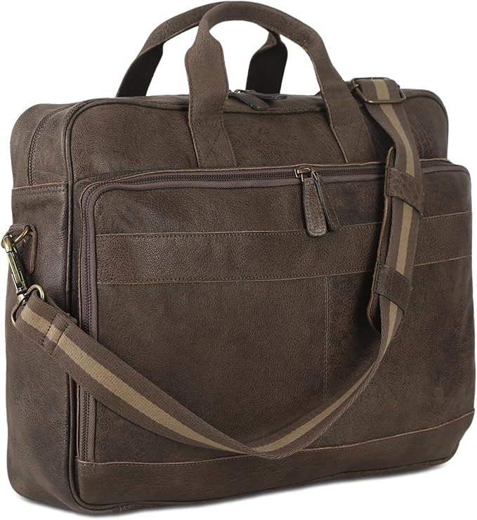 Leather briefcase 18 Inch Laptop Messenger Bags by KomalsPassionLeather