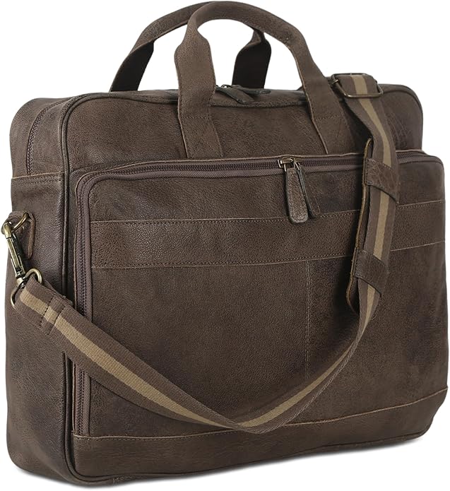 KomalC 16 Inch Leather briefcases Laptop Messenger Bags by KomalC