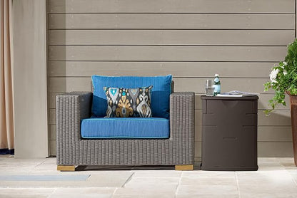 Rubbermaid Small Resin Outdoor Storage Deck Box Weather Resistant Brown Deck - Image 2