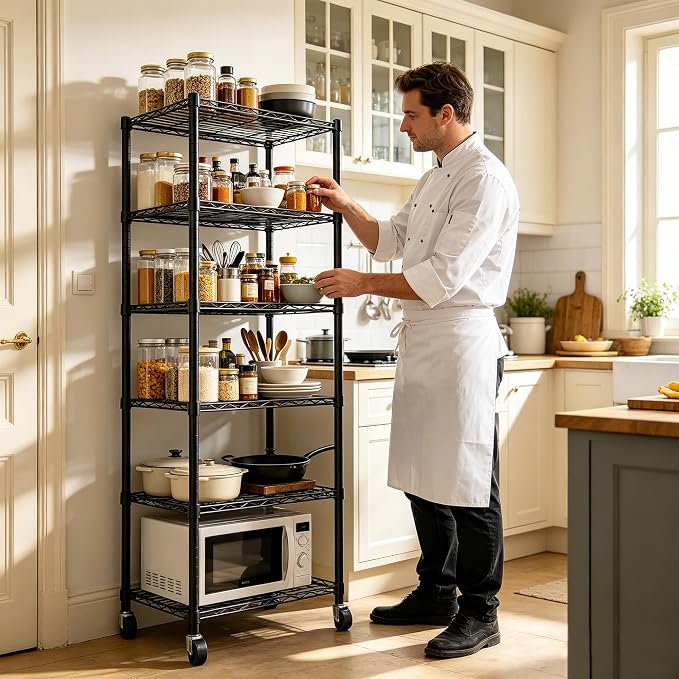 REGILLER 6 Wire Shelving Steel Storage Rack Adjustable Unit Shelves - Image 2