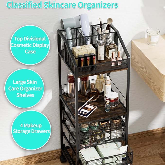 HapiRm Makeup Organizer Storage Cart - Image 5