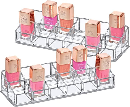 Amazing Abby - Glamour - 2-Pack 12-Slot Acrylic Nail Polish Organizer, Lipstick by AmazingAbby