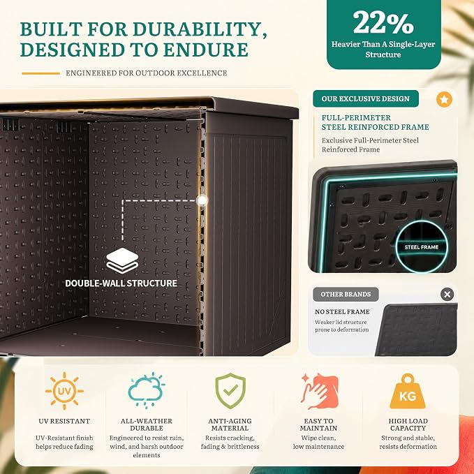 YITAHOME XXL 230 Gallon Extra Large Outdoor Deck Box, Lockable Resin - Image 5
